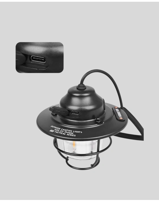 ® Retro Kamp Lambası Su Geçirmez Taşınabilir Gece Işığı Uzun Pil Ömürlü
