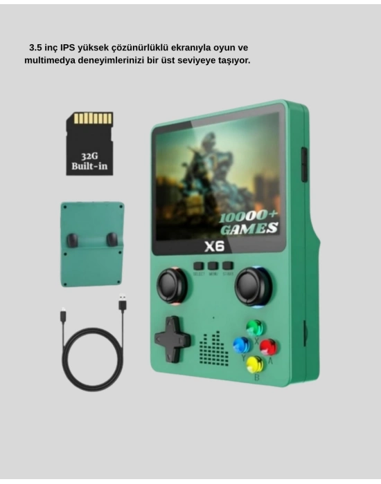 ® Retro Taşınabilir Konsol 3.5 IPS Ekran Ergonomik Çift LR Kontrollü