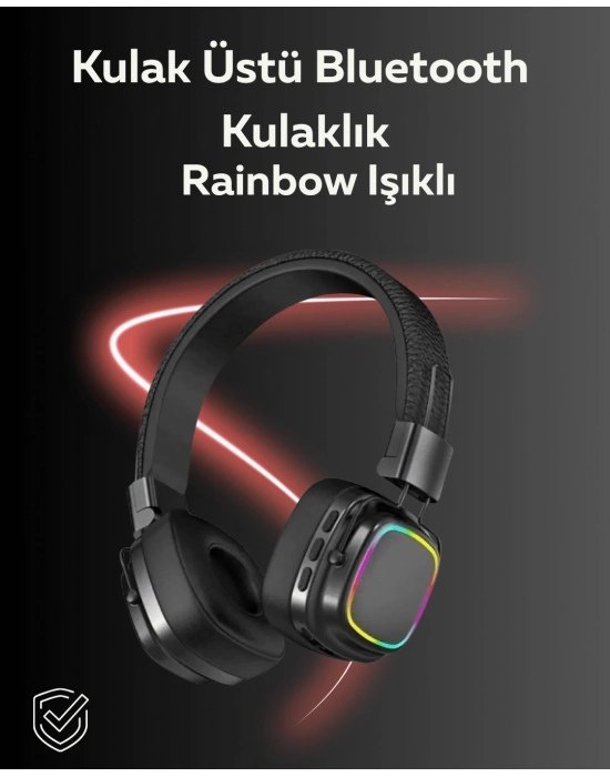 ® RGB Işıklı Katlanabilir Bluetooth 5.3 Kulak Üstü Kulaklık