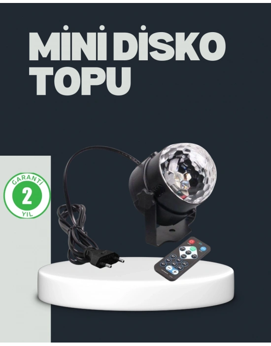 ® RGB LED Disko Küresi 7 Modlu Uzaktan Kumandalı