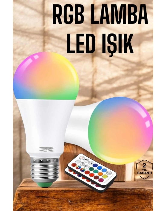 ® RGB Led Lamba Led Işık Ampul Renk Değiştirebilen 100 Watt