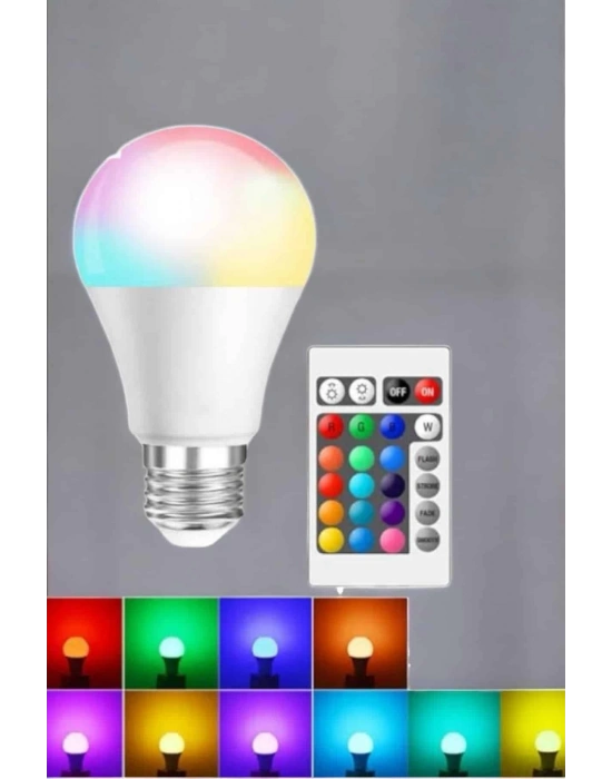 ® RGB Led Lamba Led Işık Ampul Renk Değiştirebilen 100 Watt
