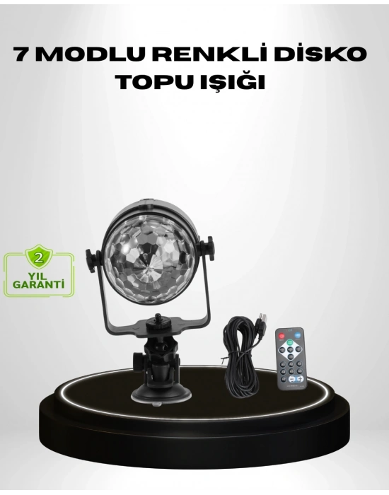 ® Ritme Duyarlı LED Disko Topu – Renkli Işık Gösterili Parti Lambası