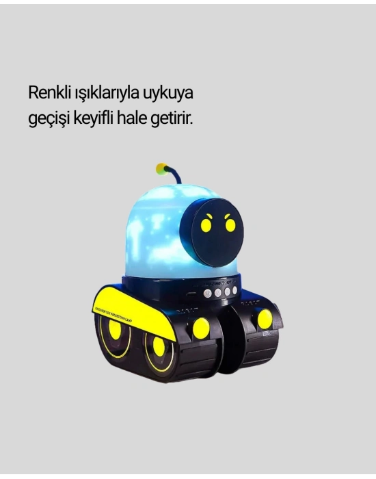 ® Robot Tasarımlı Bluetooth Hoparlörlü Yıldızlı Gökyüzü Projektör