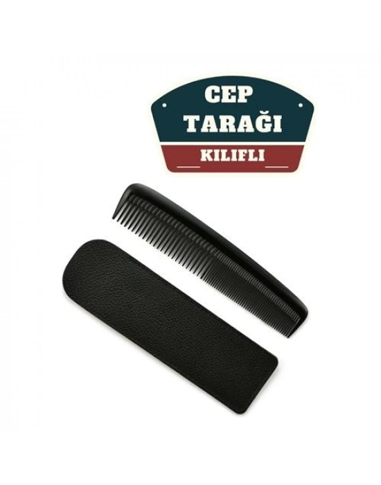Kılıflı Cep Tarağı – 14 x 3 cm | Kompakt, Şık ve Taşınabilir Erkek Bakım Tarağı