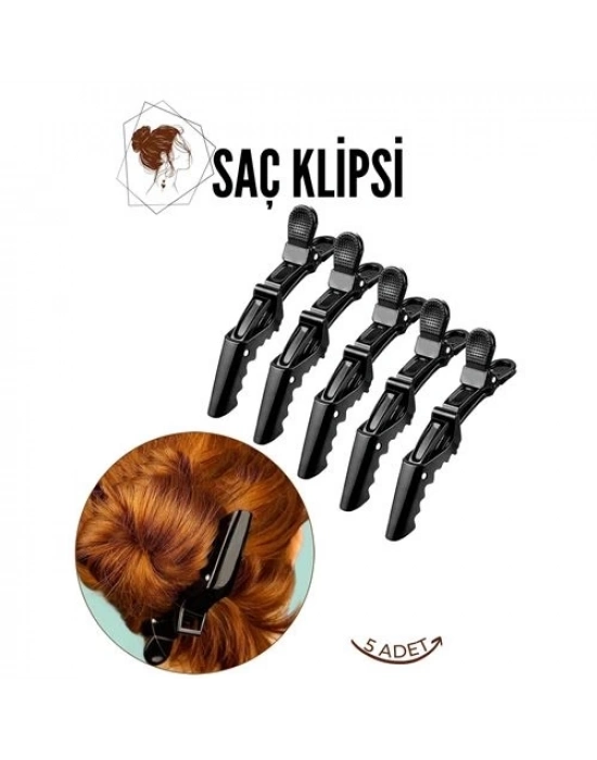 Saç Pensi Saç Klipsi 5 Adet Crocodile Design