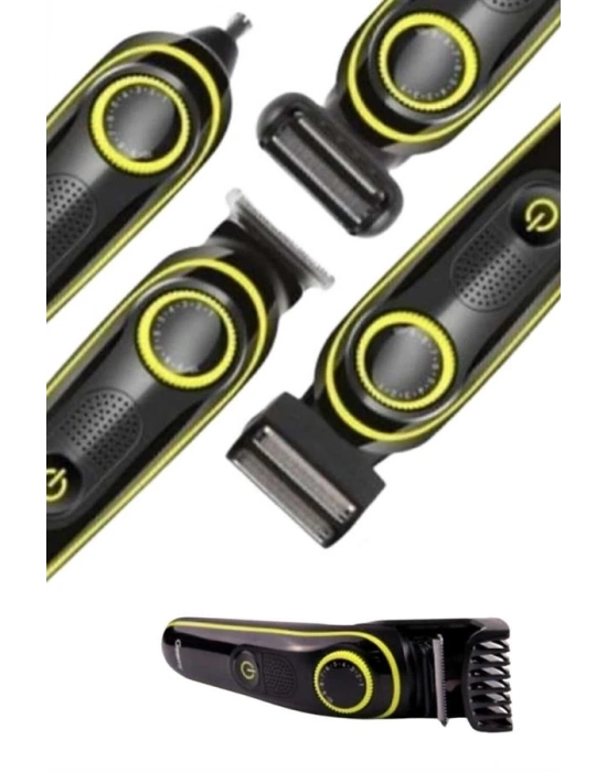 ® Saç Sakal Şekillendirici Tıraş Makinesi 5 Başlıklı Paslanmaz Çelik Bıçaklı Unısex