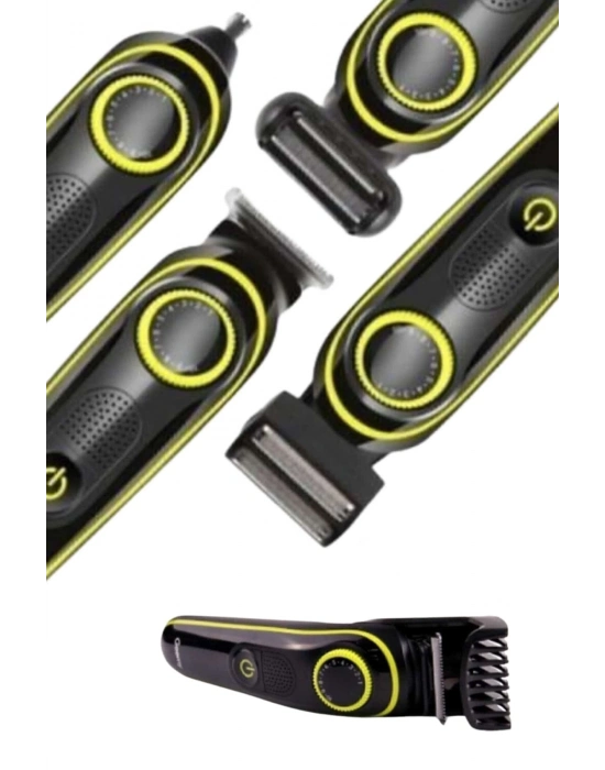 ® Saç Sakal Şekillendirici Tıraş Makinesi 5 Başlıklı Paslanmaz Çelik Bıçaklı Unısex