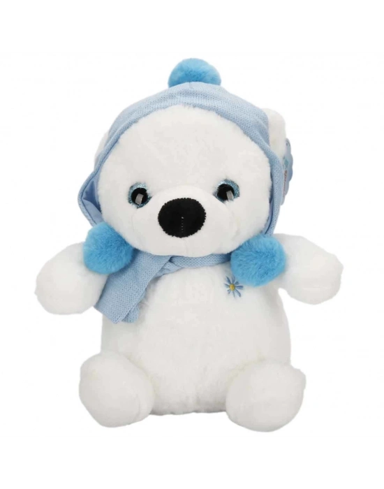 ® Şapkalı ve Atkılı Peluş Kutup Ayısı 30 cm S00004773