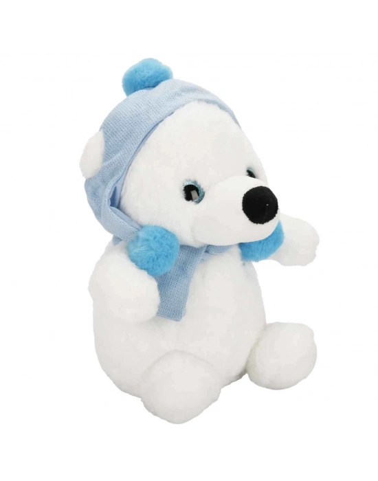 ® Şapkalı ve Atkılı Peluş Kutup Ayısı 30 cm S00004773