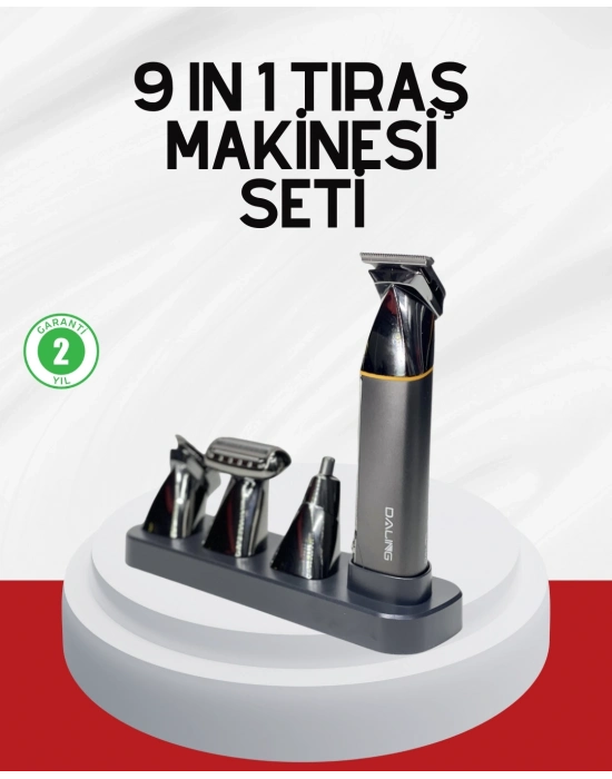 ® Şarjlı 9’u 1 Arada Çok Amaçlı Erkek Bakım Seti Yıkanabilir Başlıklar