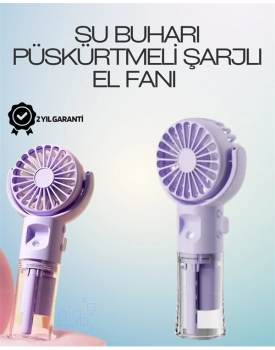 ® Şarjlı Buğu Fanı – Nemlendirici Sis Fonksiyonlu, Tip-C Girişli, Taşınabilir Masa Fanı