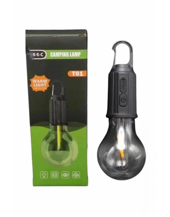 ® Şarjlı Dekoratif Kamp Lambası Askılı Ampul Led Işık Type-C Girişli