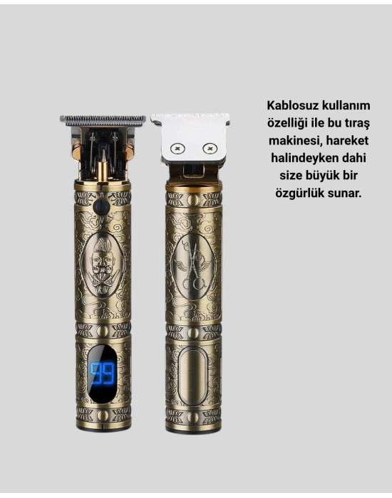 ® Şarjlı Kablosuz Tıraş Makinesi – 1800 mAh Batarya, Uzun Pil Ömrü, Profesyonel Sessiz Motor