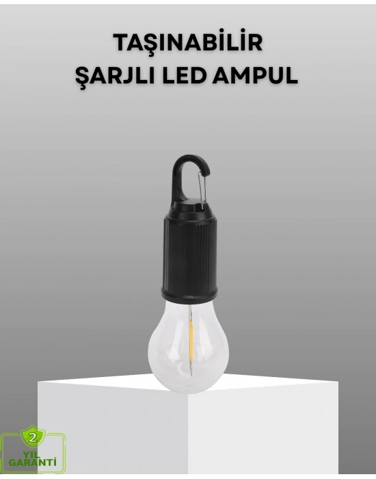 ® Şarjlı Kancalı LED Lamba – Kamp, Balkon ve Acil Durum Işığı