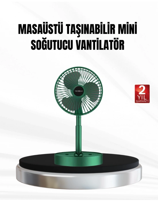 ® Şarjlı Mini Fan Katlanabilir 3 Hız Ayarlı Taşınabilir Tasarımlı
