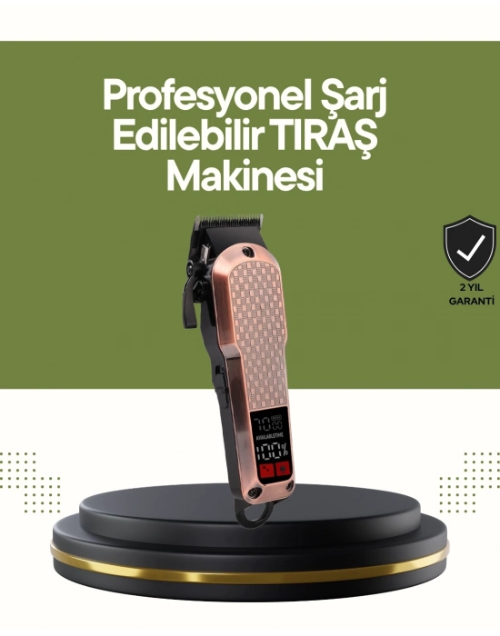 ® Şarjlı Saç Kesme Makinesi – 4 Kademeli Ayar, LCD Ekran ve Hızlı Şarj Desteği