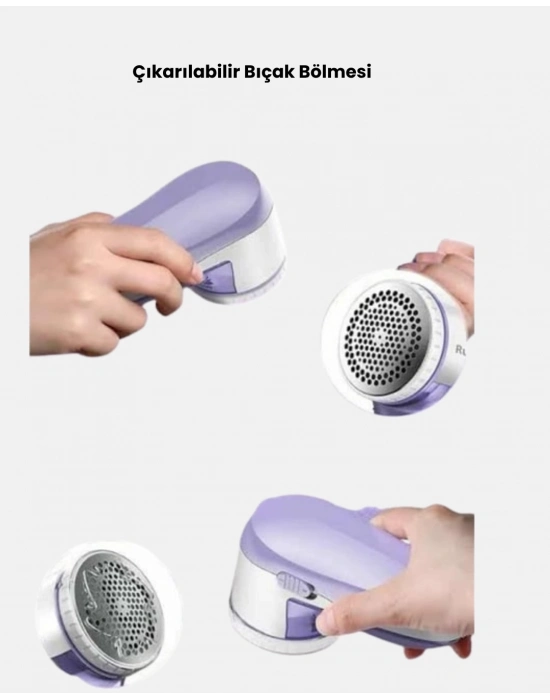 ® Şarjlı Tiftik Temizleyici – Çıkarılabilir Hazneli, Anti-Statik Fırçalı, USB Şarjlı