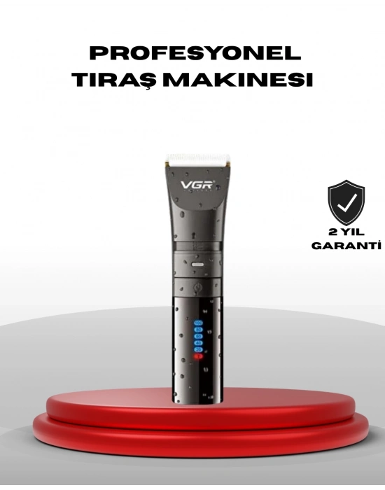 ® Şarjlı Tıraş Makinesi – Dijital Ekranlı, IPX7 Su Geçirmez, Titanyum Bıçaklı