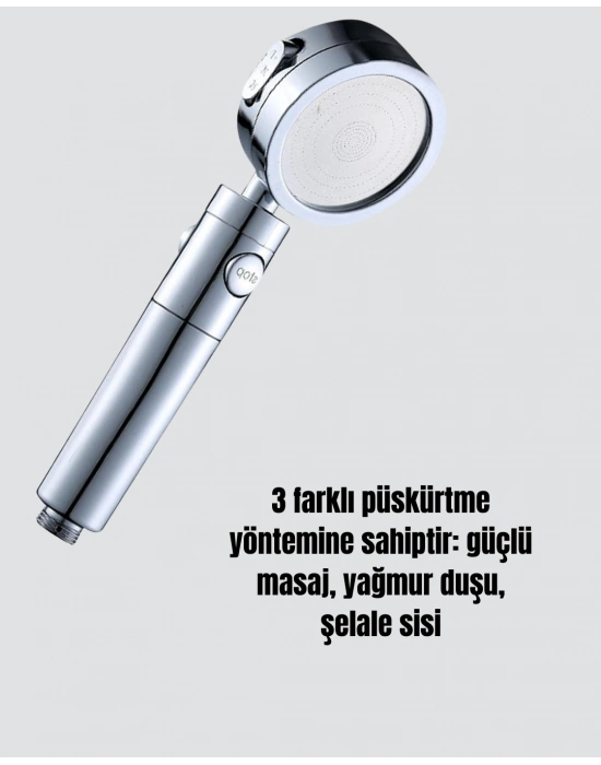 ® Şelale Sisi ve Masaj Özellikli Banyo Duş Başlığı