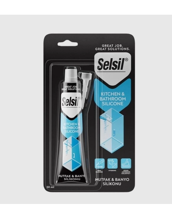 ® Selsil Mutfak ve Duşakabin Silikonu Şeffaf 50 ml