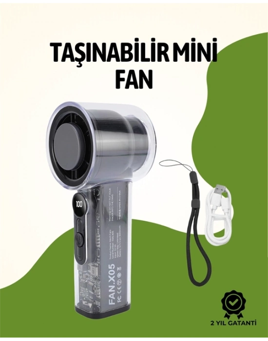 ® Sessiz Çalışan Taşınabilir Fan | Dijital Göstergeli | 100 Kademeli Hız Ayarı