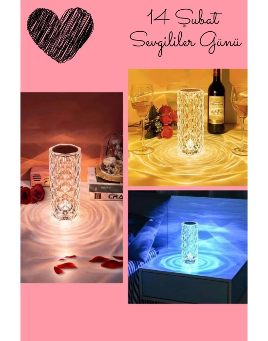 ® Sevgililer Gününe Özel Romantik Kristal Gece Lambası Sevgiliye Hediye