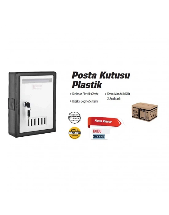 ® SGS 332 Plastik Posta Kutusu 2 Anahtarlı