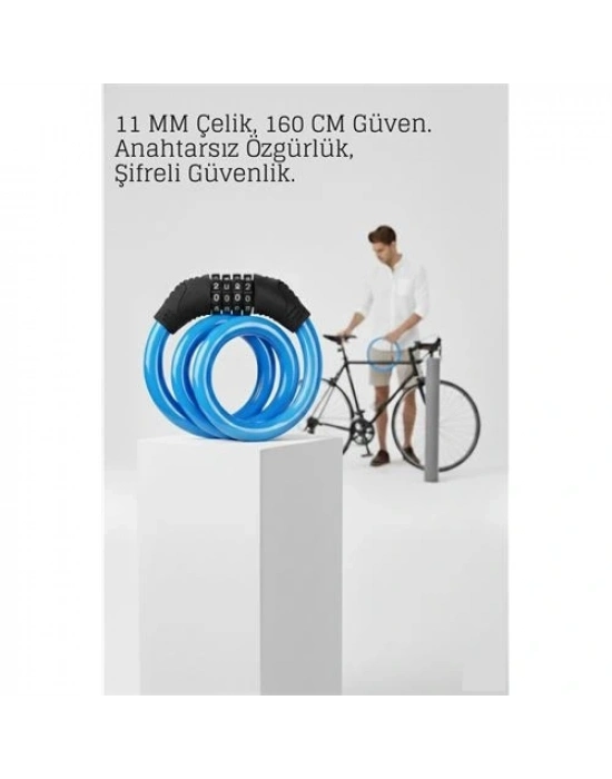 ® Şifreli Bisiklet Kilidi Scooter Motosiklet Kilidi - Anahtarsız Güvenlik Çelik Kablo