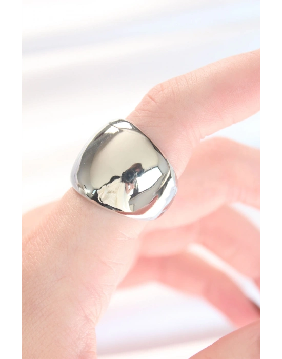 ® Silver Renk Ayarlanabilir Bombeli Ayna Yüzük