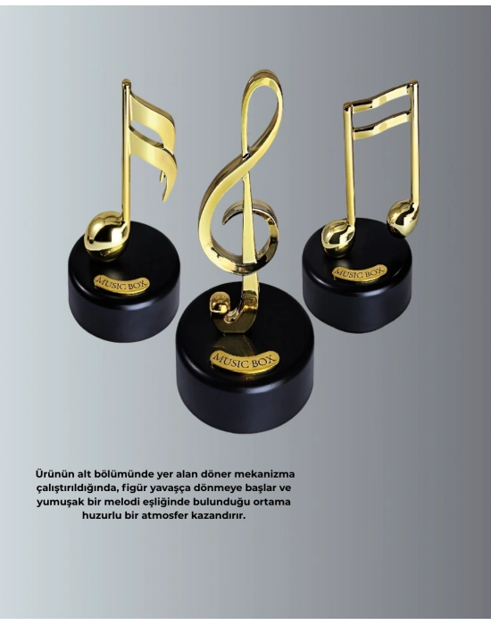 ® Sol Anahtarı Temalı Döner Müzik Kutusu Melodili Dekoratif Ürün