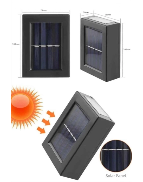 ® Solar Güneş Enerjili Çift Taraflı Duvar Lambası Çift Taraflı Duvar Lamba Güneş Enerjili