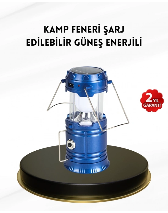 ® Solar Kamp Lambası Kızak Sistemli Şarjlı Taşınabilir Doğa Yürüyüşü Işığı