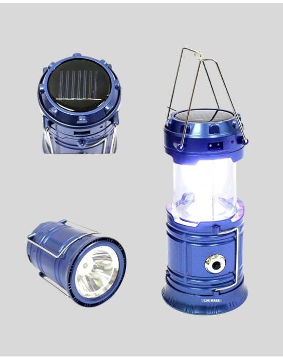 ® Solar Kamp Lambası Kızak Sistemli Şarjlı Taşınabilir Doğa Yürüyüşü Işığı