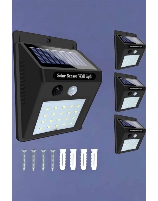 ® Solar Lamba Giriş, Bahçe Yol Avlu Hareket Sensörlü Led Parlak Gece Su Geçirmez