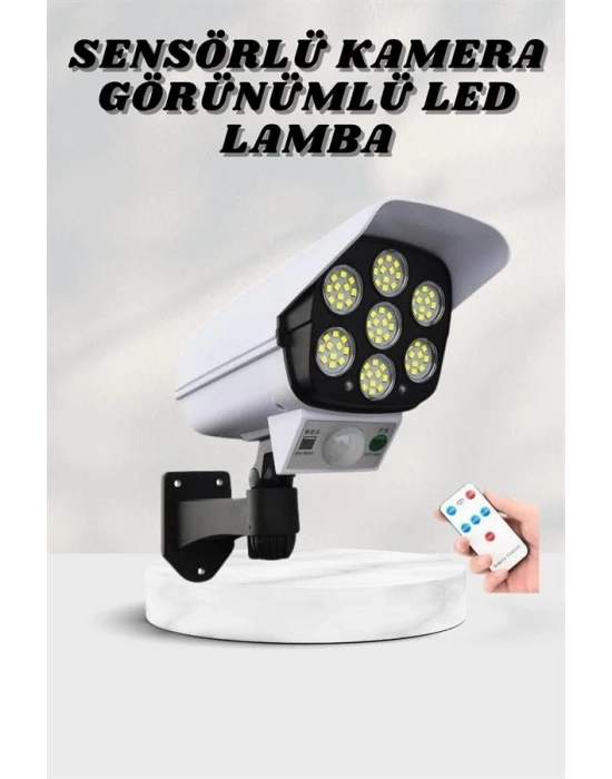 ® Solar Lamba Kamera Görünümlü Duvar Lambası Dönebilen Bahçe Aydınlatması