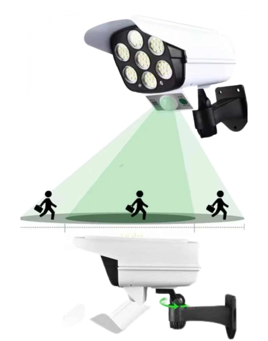 ® Solar Lamba Kamera Görünümlü Duvar Lambası Dönebilen Bahçe Aydınlatması