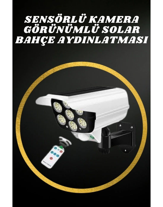 ® Solar Lamba Kamera Görünümlü Duvar Lambası Dönebilen Bahçe Aydınlatması