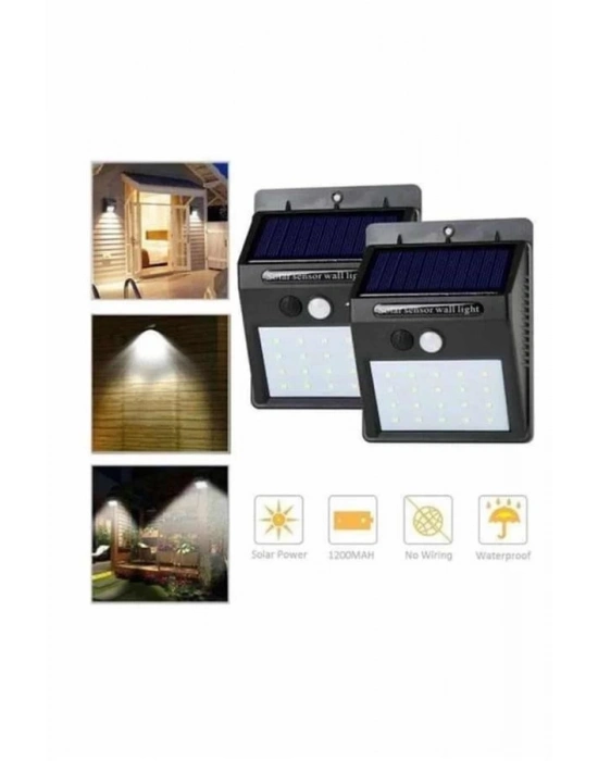 ® Solar Sensörlü Duvar Lambası Bahçe Lamba 20 Led Işık