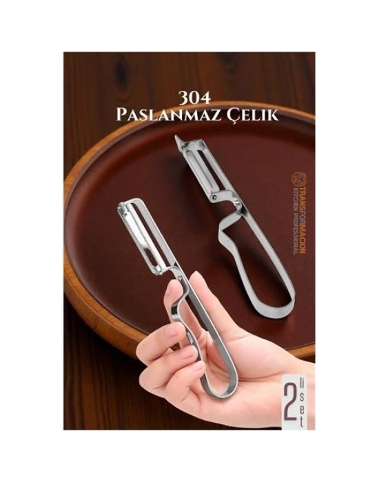 ® Soyacak Seti- Sebze Soyacağı Profesyonel Paslanmaz Çelik 2 li SET
