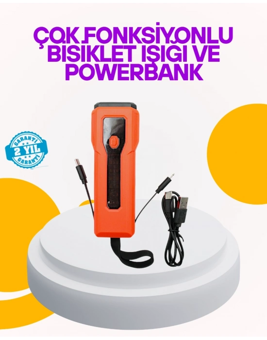® Su Geçirmez Bisiklet Işığı 5000 mAh Powerbankli Ön Far