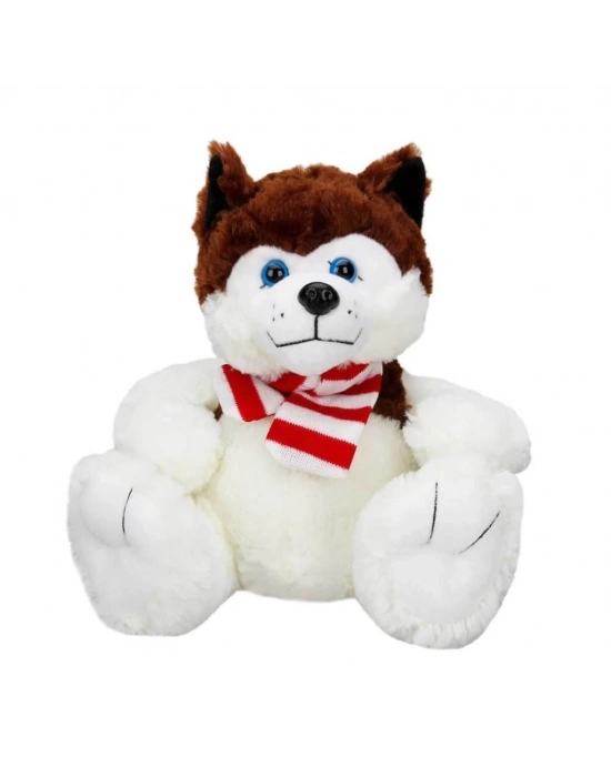 ®  Oturan Husky Atkılı Peluş Köpek 30 cm