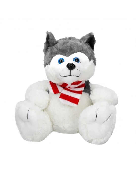 ®  Oturan Husky Atkılı Peluş Köpek 30 cm