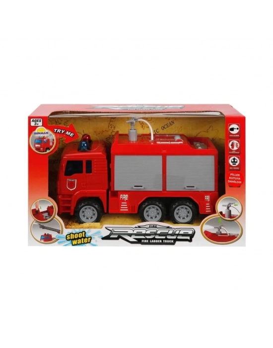 ®  Sesli ve Işıklı Su Fışkırtan İtfaiye Aracı 24 cm