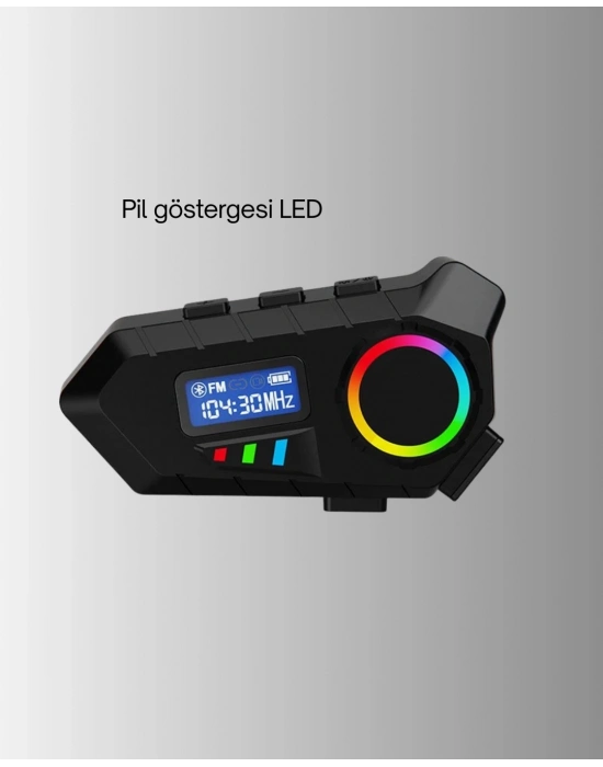 ® Suya Dayanıklı Bluetooth  İnterkom 5.4 Hoparlör 500mAh Batarya ve FM Radyo Özellikli