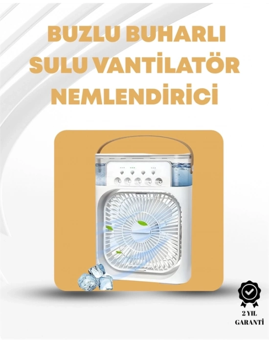 ® Taşınabilir 3ü 1 Arada Mini Fan | Nemlendirici + Soğutucu + Gece Lambası