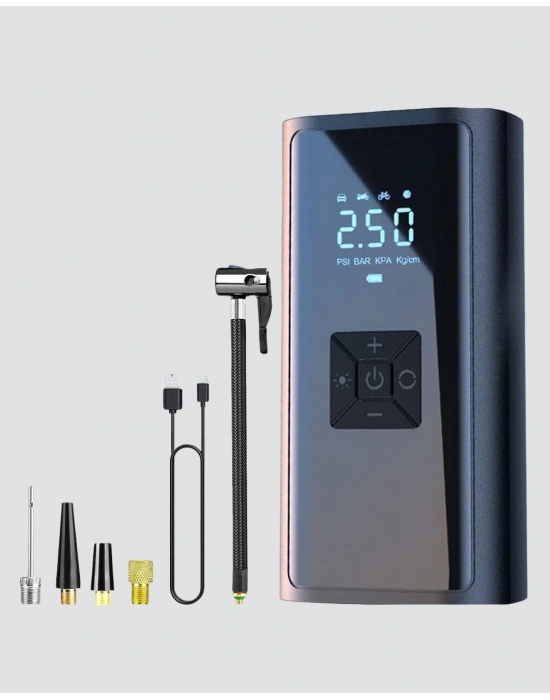 ® Taşınabilir 80W Kablosuz Lastik Şişirme Pompası Dijital Ekranlı