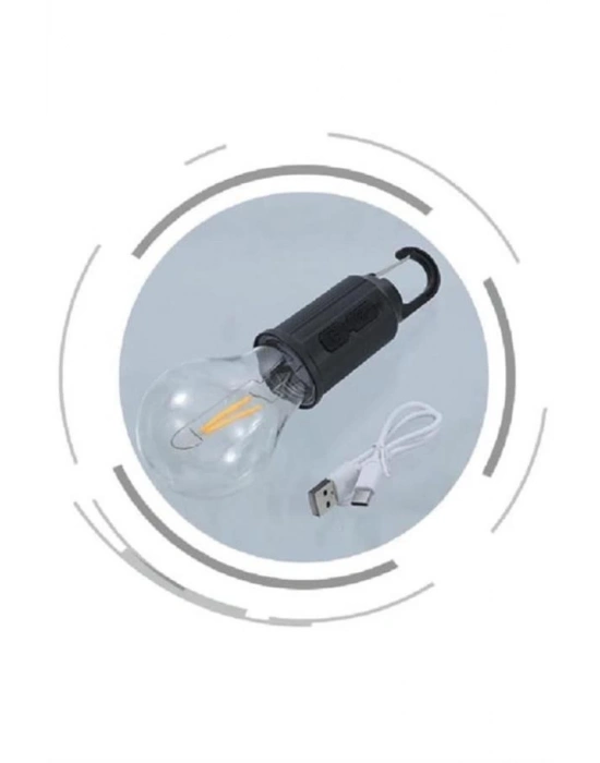 ® Taşınabilir Askılı Ampul Kamp Lambası Askılı Type-C Şarjlı Bahçe Lambası