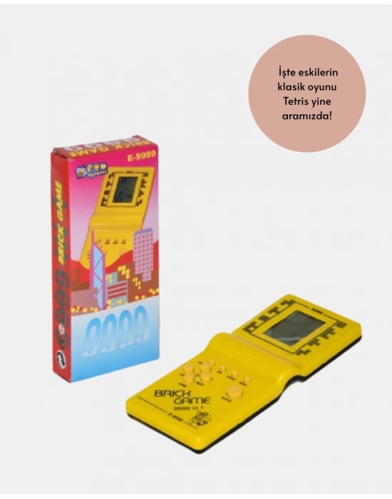 ® Taşınabilir El Aterisi Gameboy – Klasik Tetris Oyunu, Pil ile Çalışan Mini El Konsolu