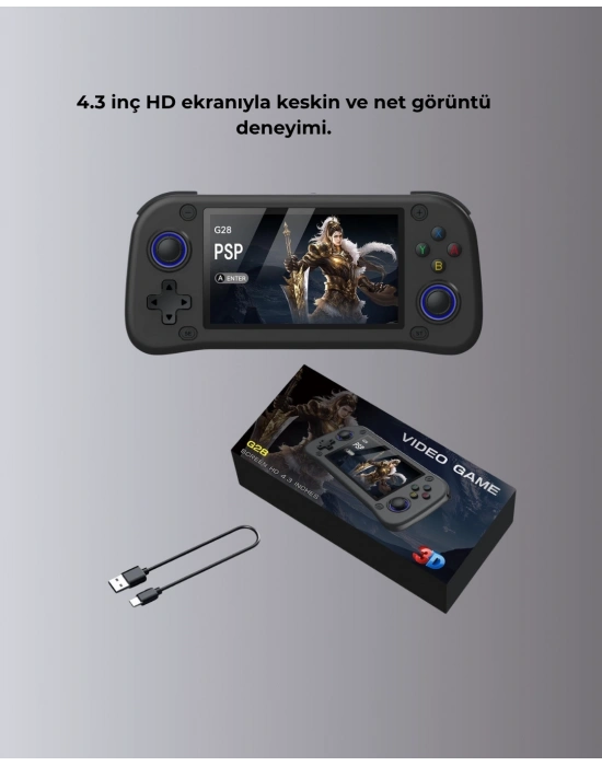 ® Taşınabilir El Tipi Oyun Konsolu Çoklu Emülatör Destekli 64GB